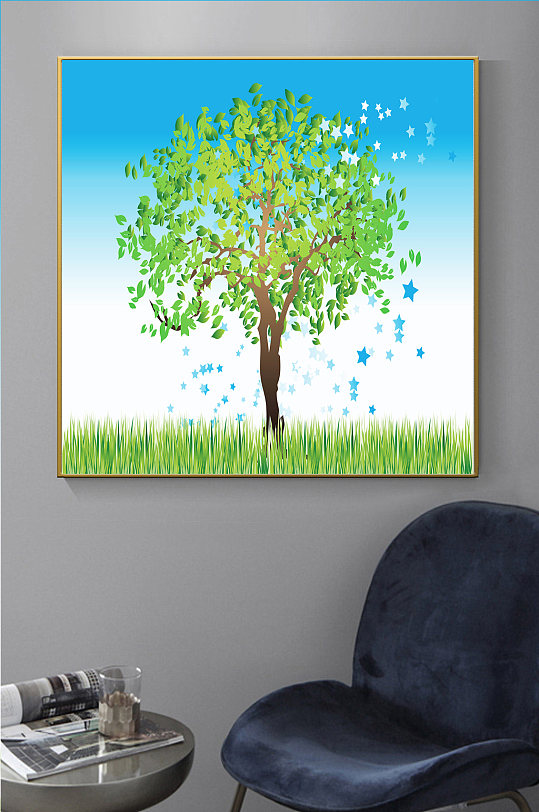 清新树装饰画图片-清新树装饰画设计素材-清新树装饰画模板下载