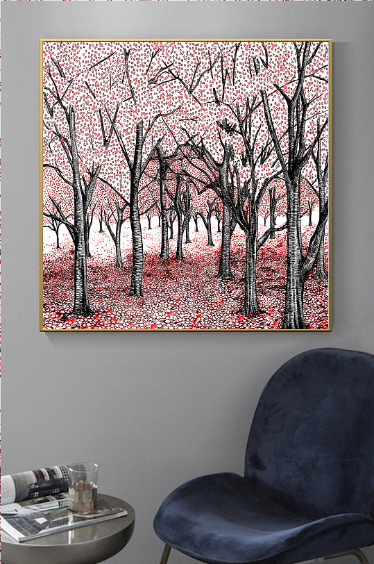 唯美风景插画装饰画