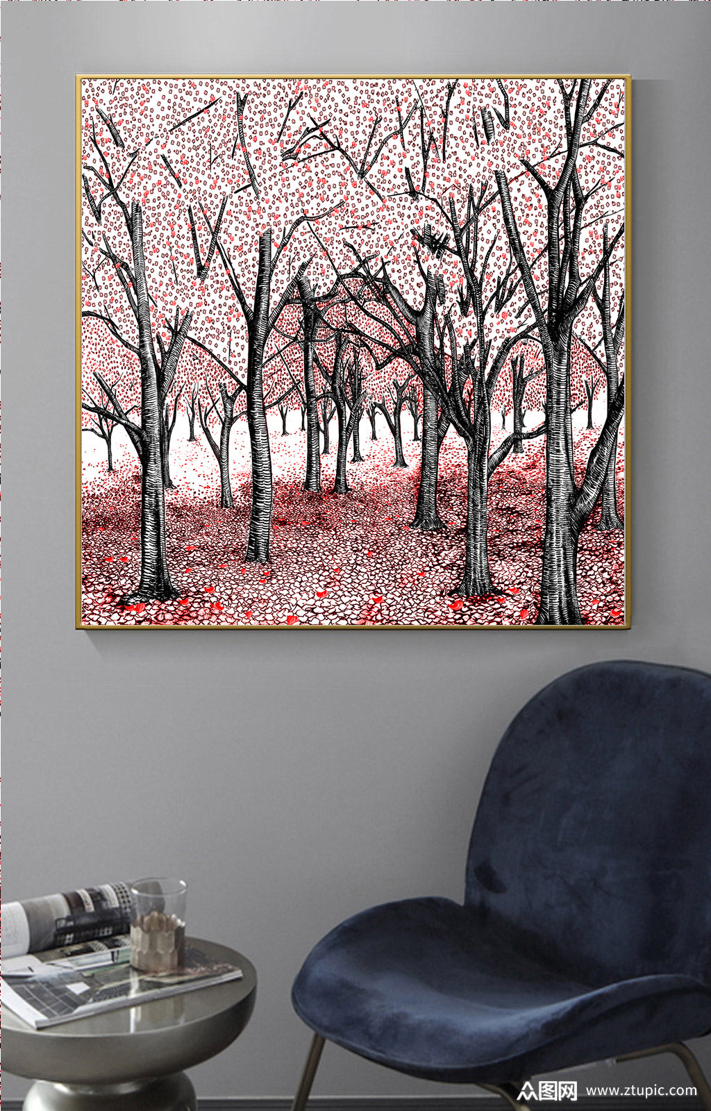 唯美风景插画装饰画