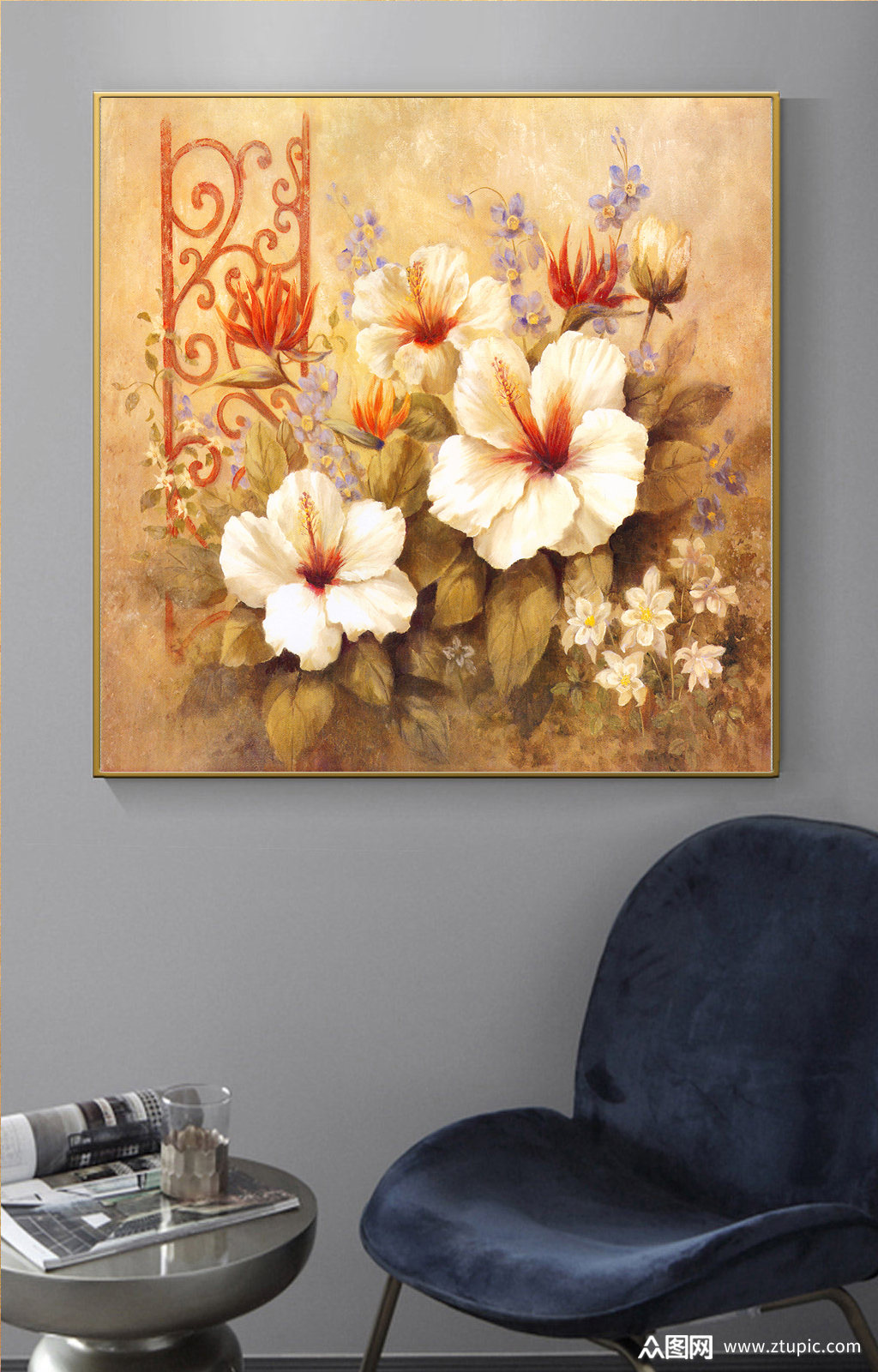 唯美艺术花装饰画素材