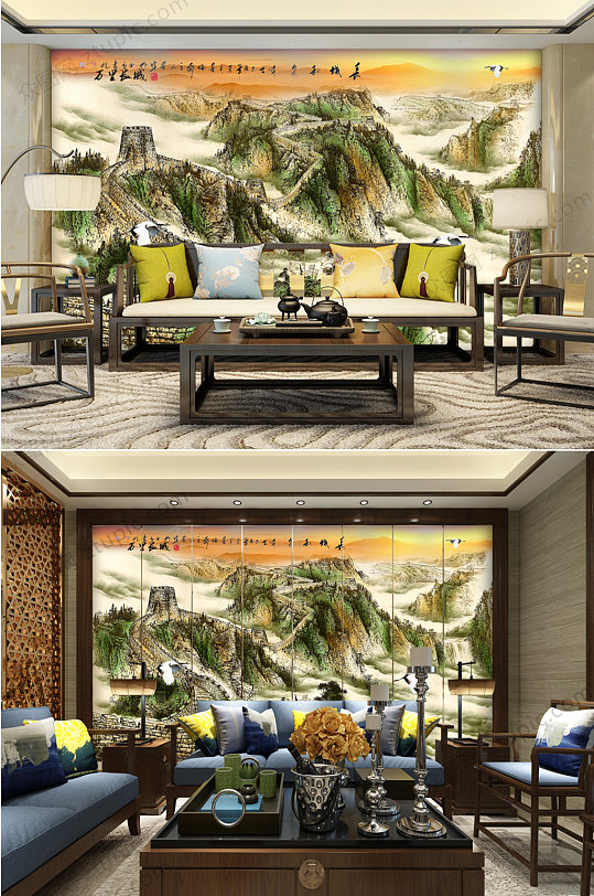 万里长城高端电视墙-众图网