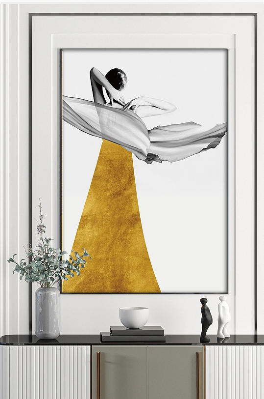 抚背的女人高端装饰画