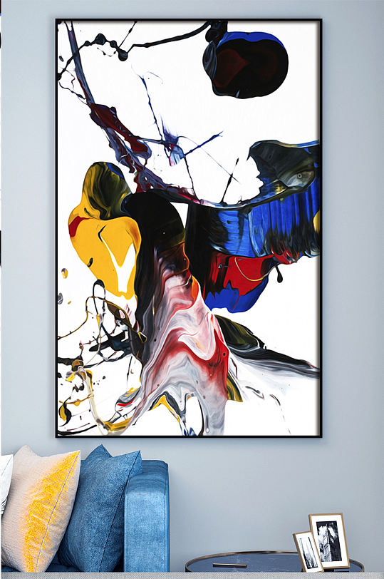 彩色泼墨纹理装饰画