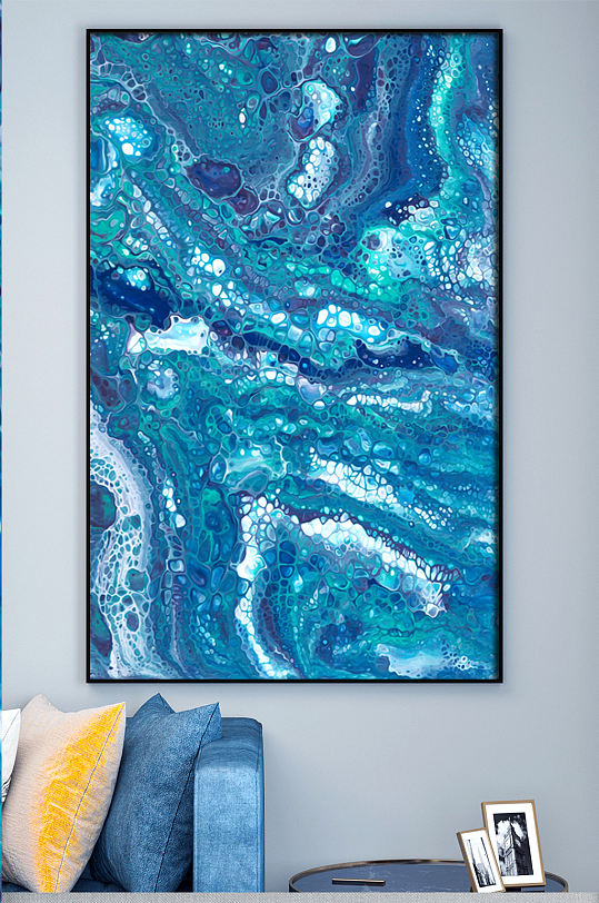 绿色海浪高端装饰画