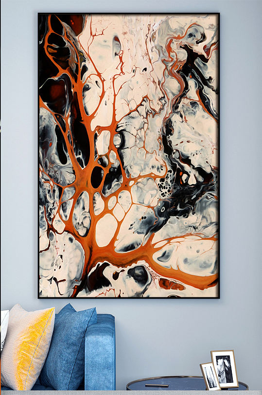 红白血管纹理装饰画