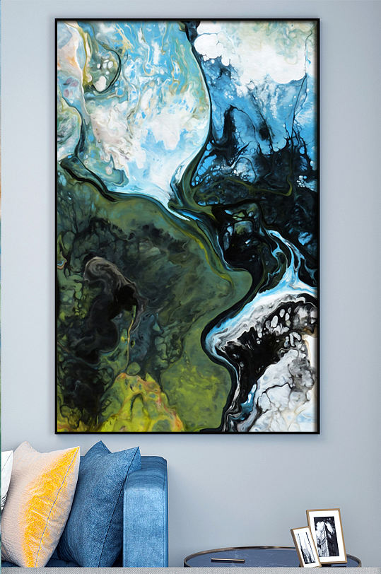 大理石高端色彩装饰画泼墨