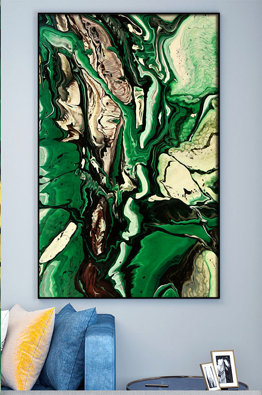 大理石高端色彩装饰画绿色