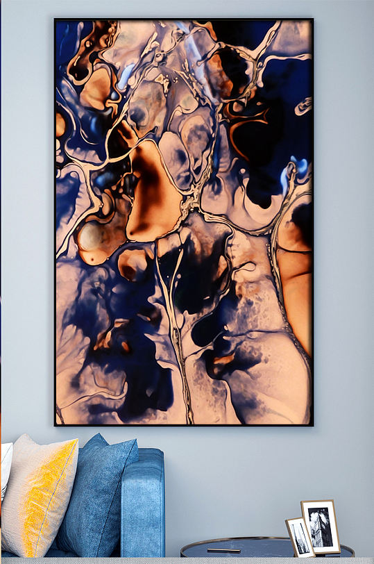 大理石色彩装饰画高级黄