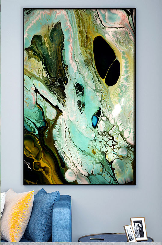 大理石高端色彩装饰画绿色