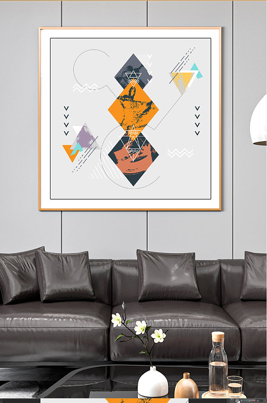 现代几何纹理装饰画重叠