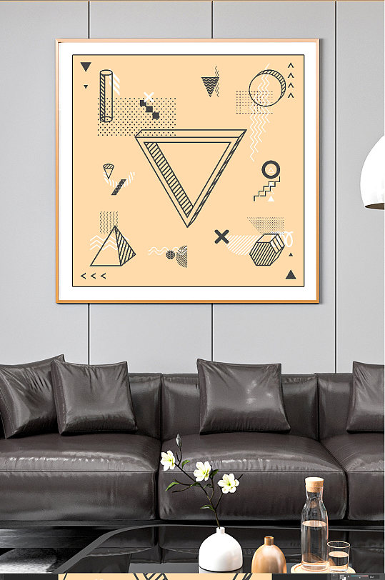 现代几何纹理装饰画三角形