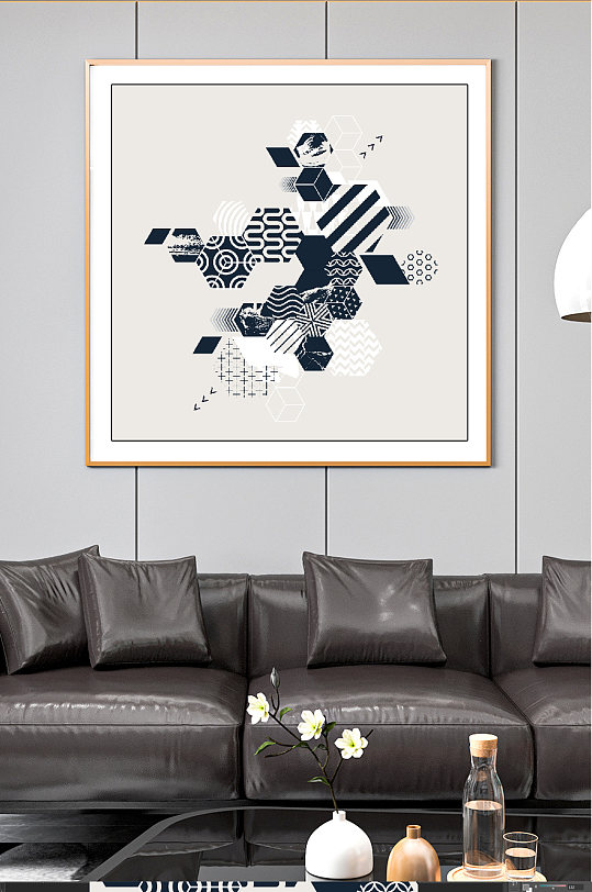 现代几何纹理装饰画线条