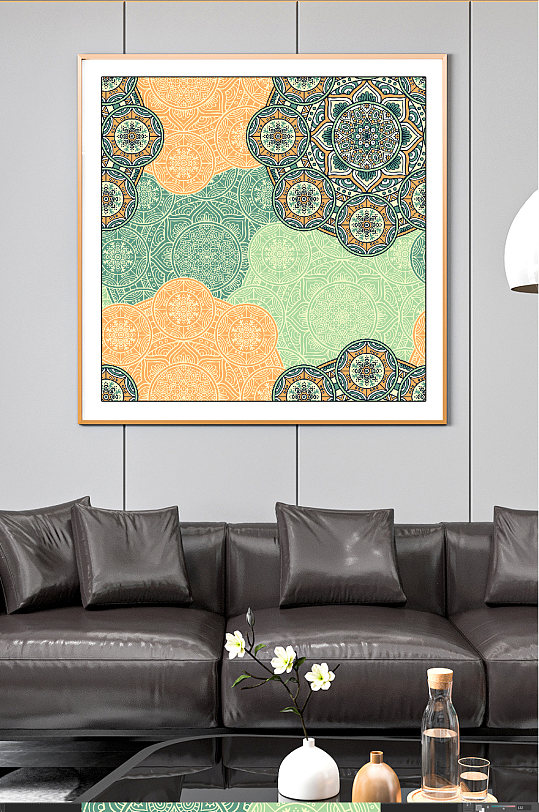 新中式叠加装饰画图片-新中式叠加装饰画设计素材-新中式叠加装饰画