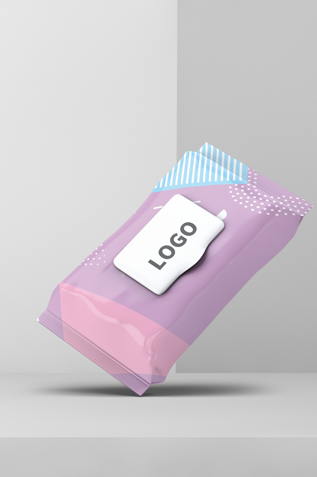 湿纸巾包装样机紫粉素材