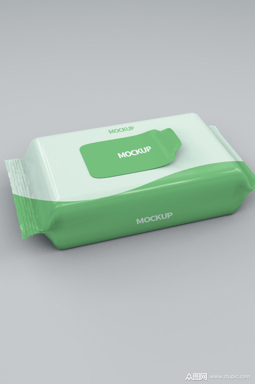 湿纸巾包装样机白绿撞色模板下载-编号286084-众图网