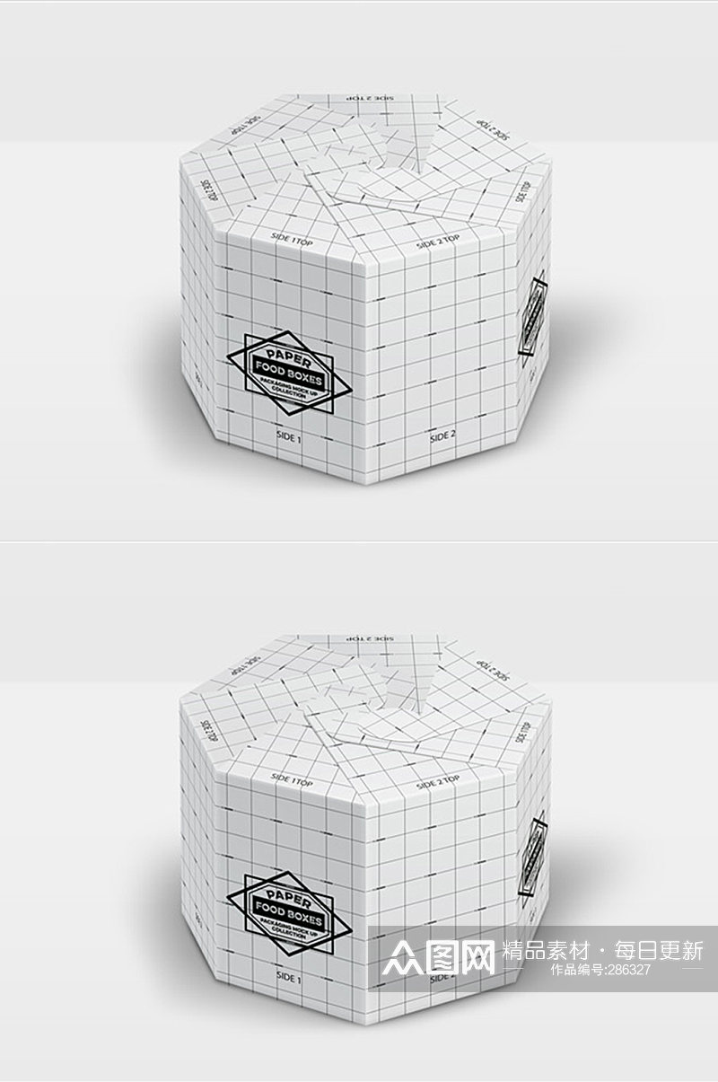 异形纸盒包装盒样机六边形素材