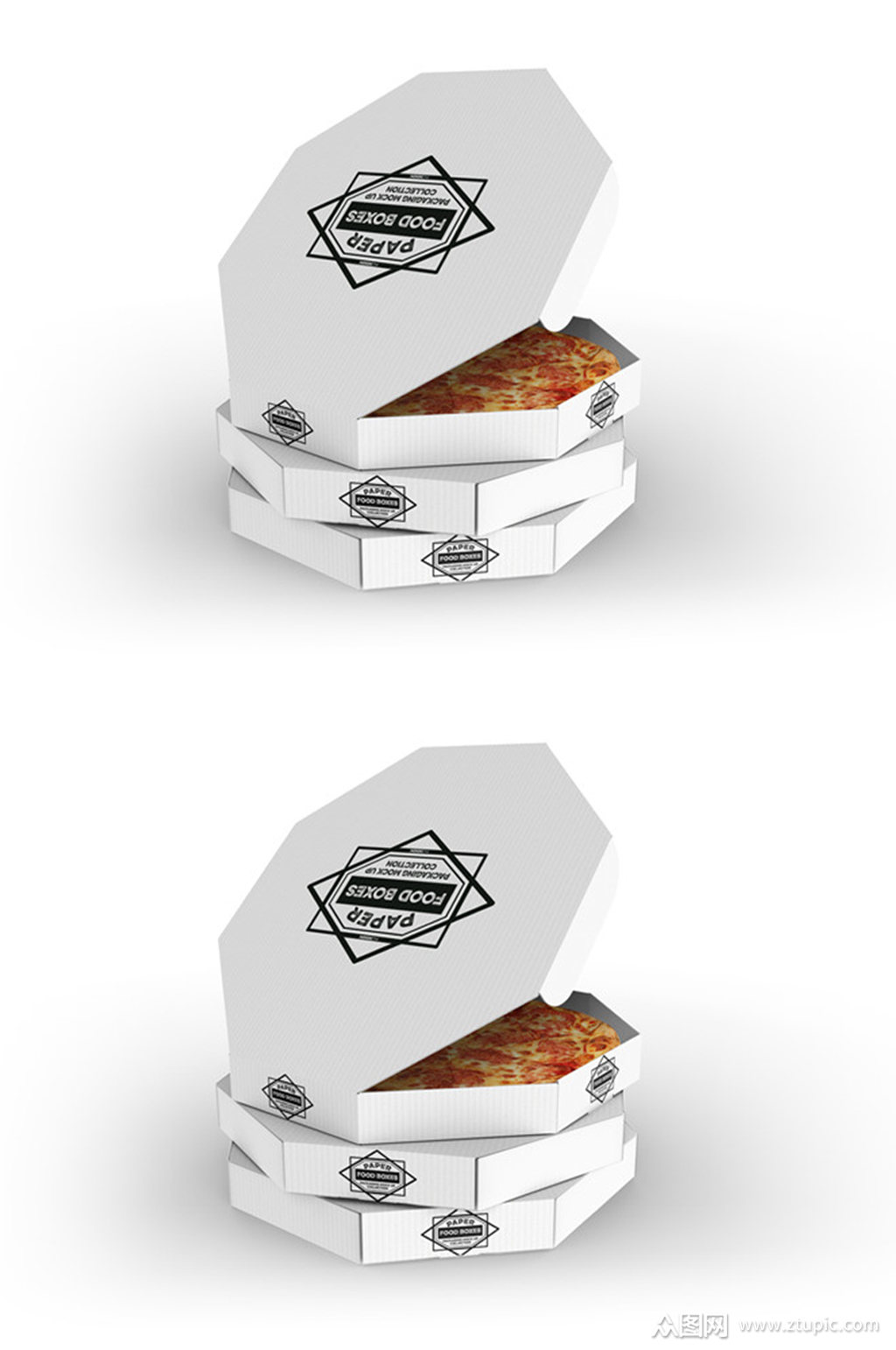 异形纸盒包装盒样机披萨
