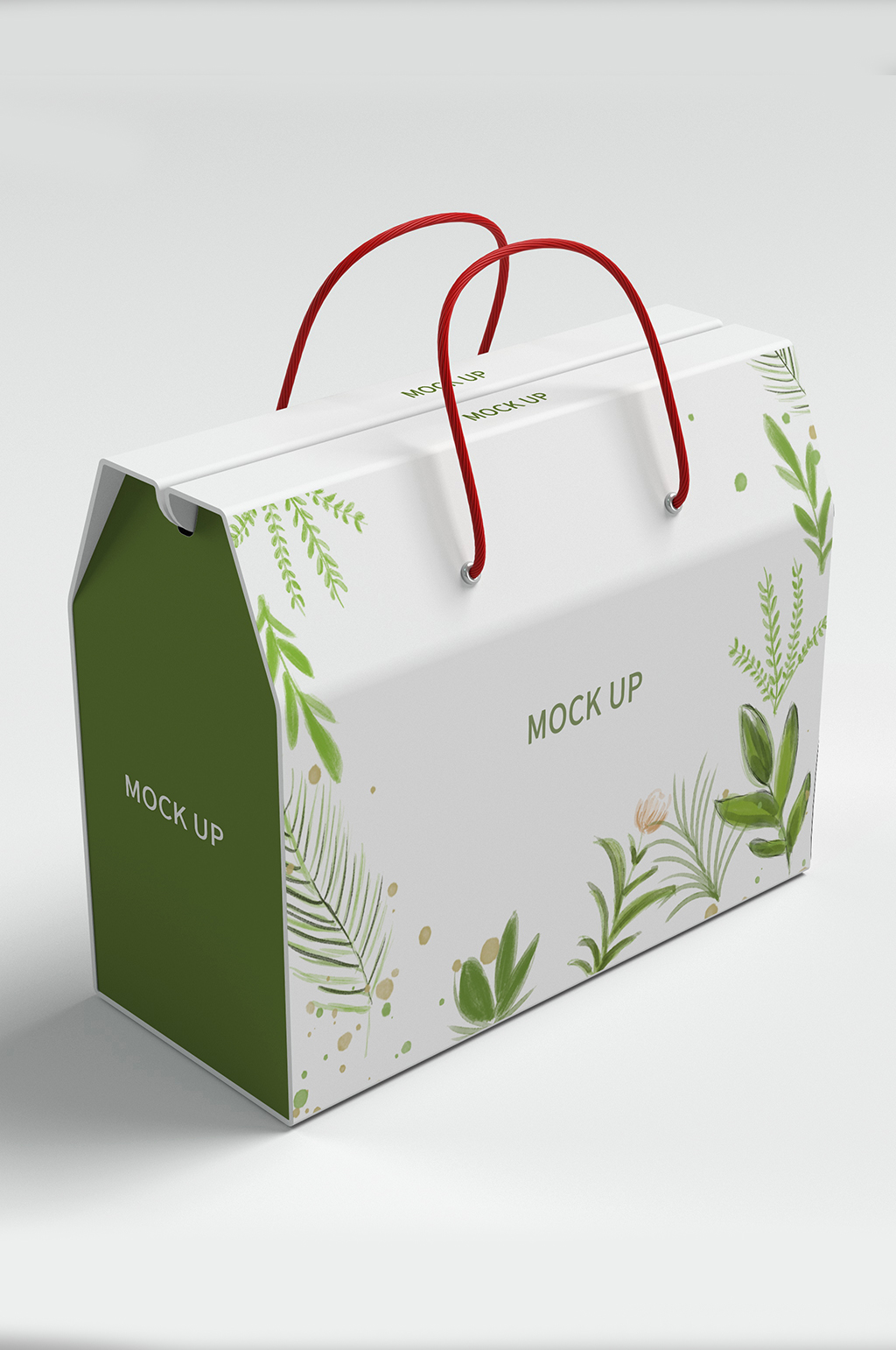 手提盒高端样机绿叶