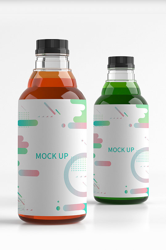 饮料瓶样机红绿样机饮料样机饮料包装