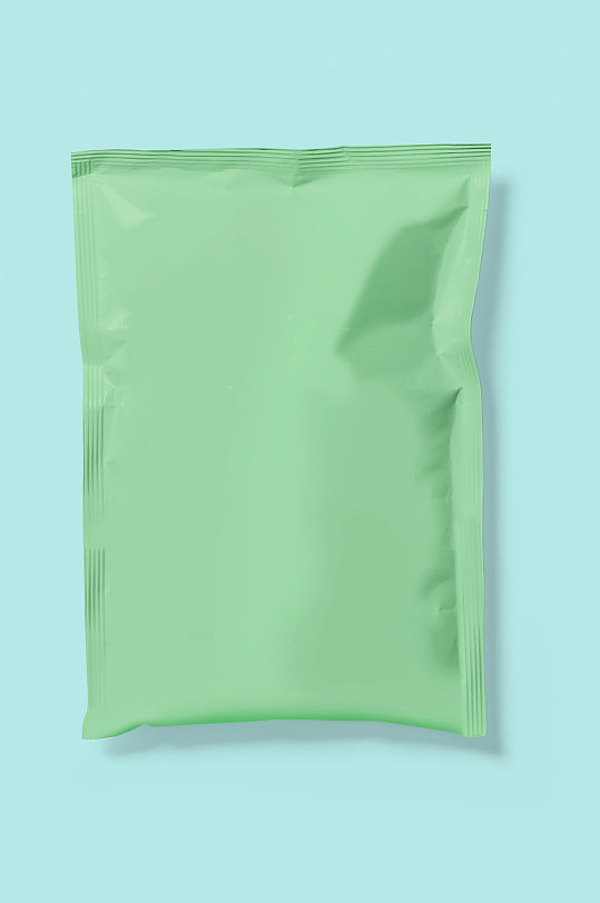 零食食品袋包装样机绿色