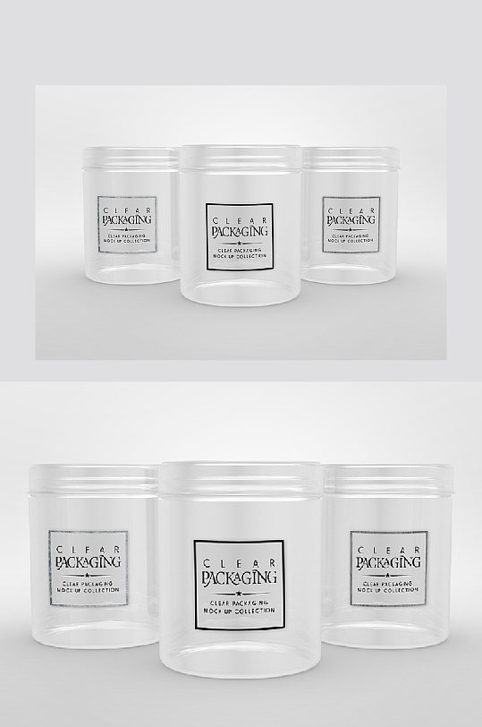 包装罐竖着三联罐子样机-众图网