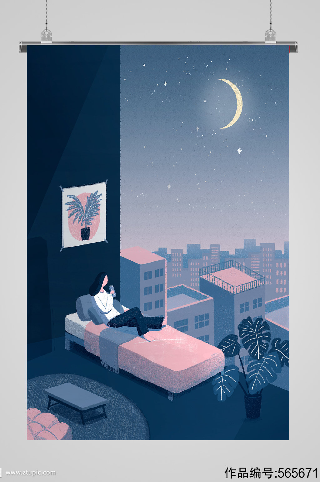 深夜卡通,夜晚卡通_大山谷图库