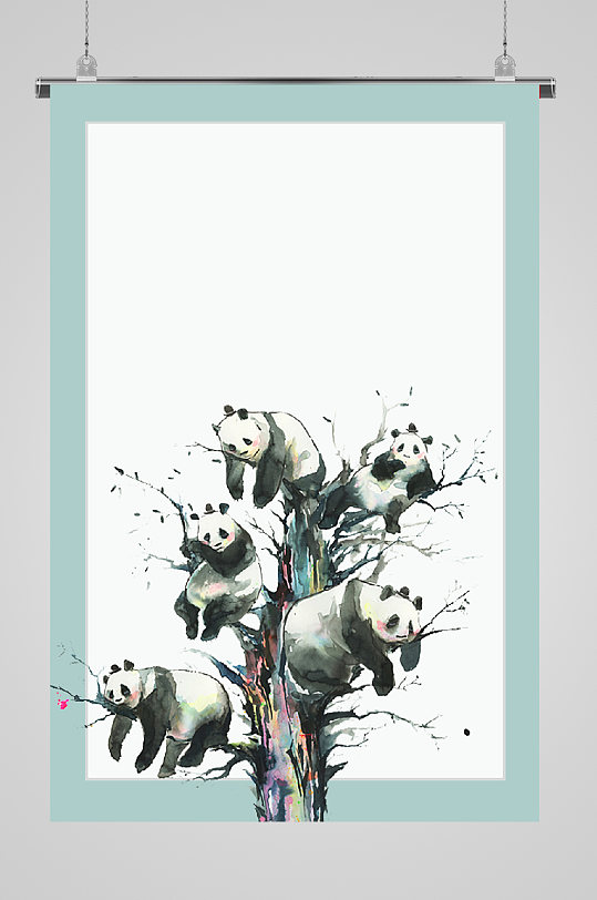 古风背景合集熊猫上树