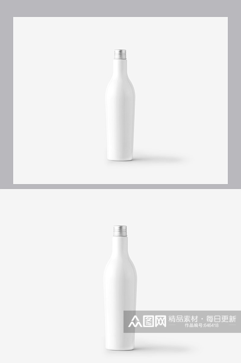 白色玻璃瓶样机简约瓶器素材