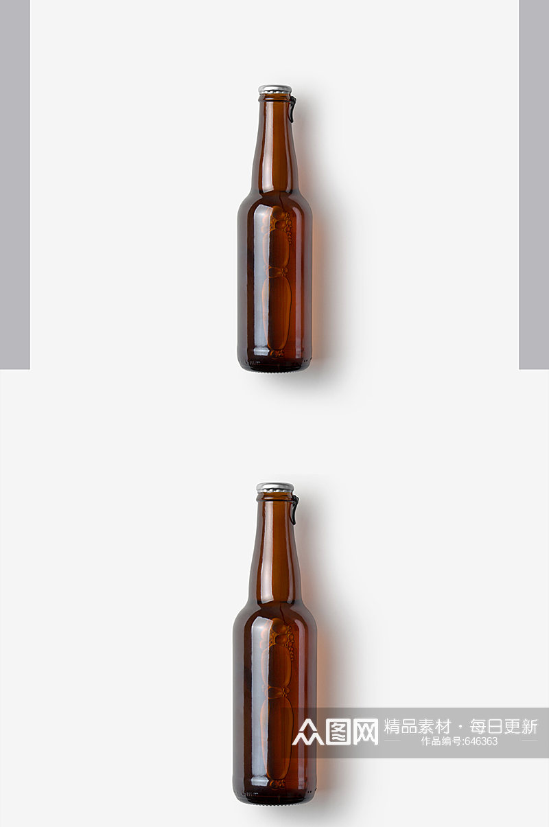 酒瓶俯视图棕色样机素材