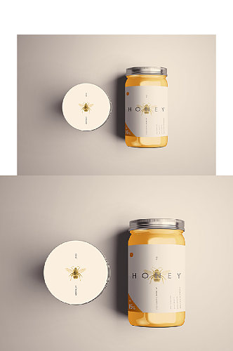 高档蜂蜜玻璃罐头包装设计模板