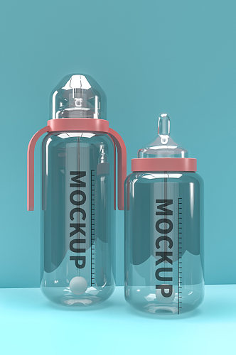 奶瓶个性样机宣传透明玻璃奶瓶