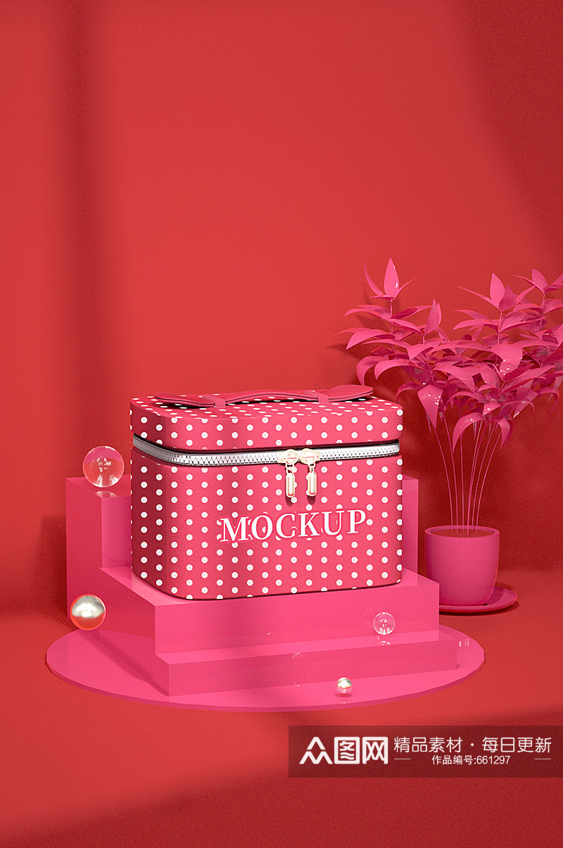 手提包个性样机粉红色箱包素材