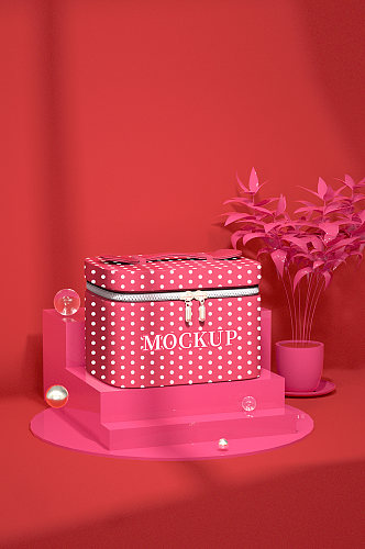 手提包个性样机粉红色箱包