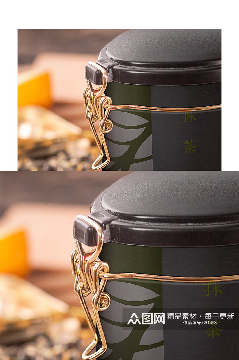 各类茶包装样机鎏金茶罐素材