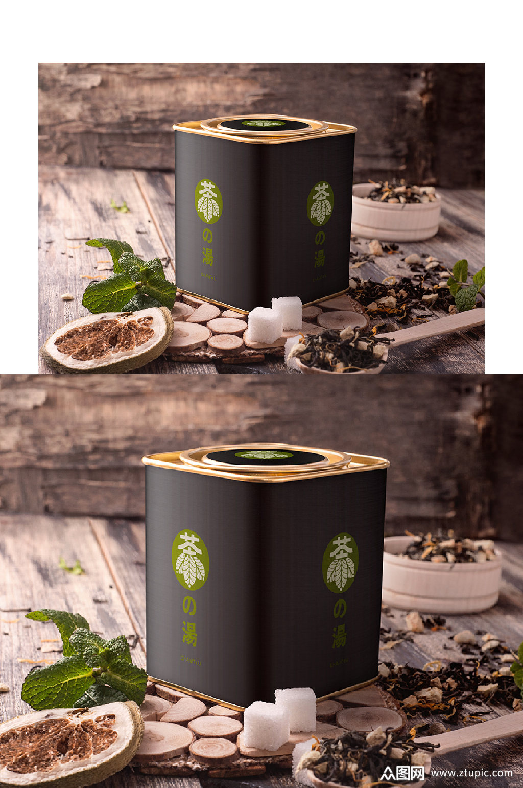 小罐茶各类茶包装样机方形茶罐茶叶包装素材