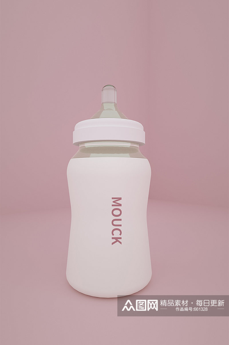 奶瓶个性样机宣传白色奶瓶素材