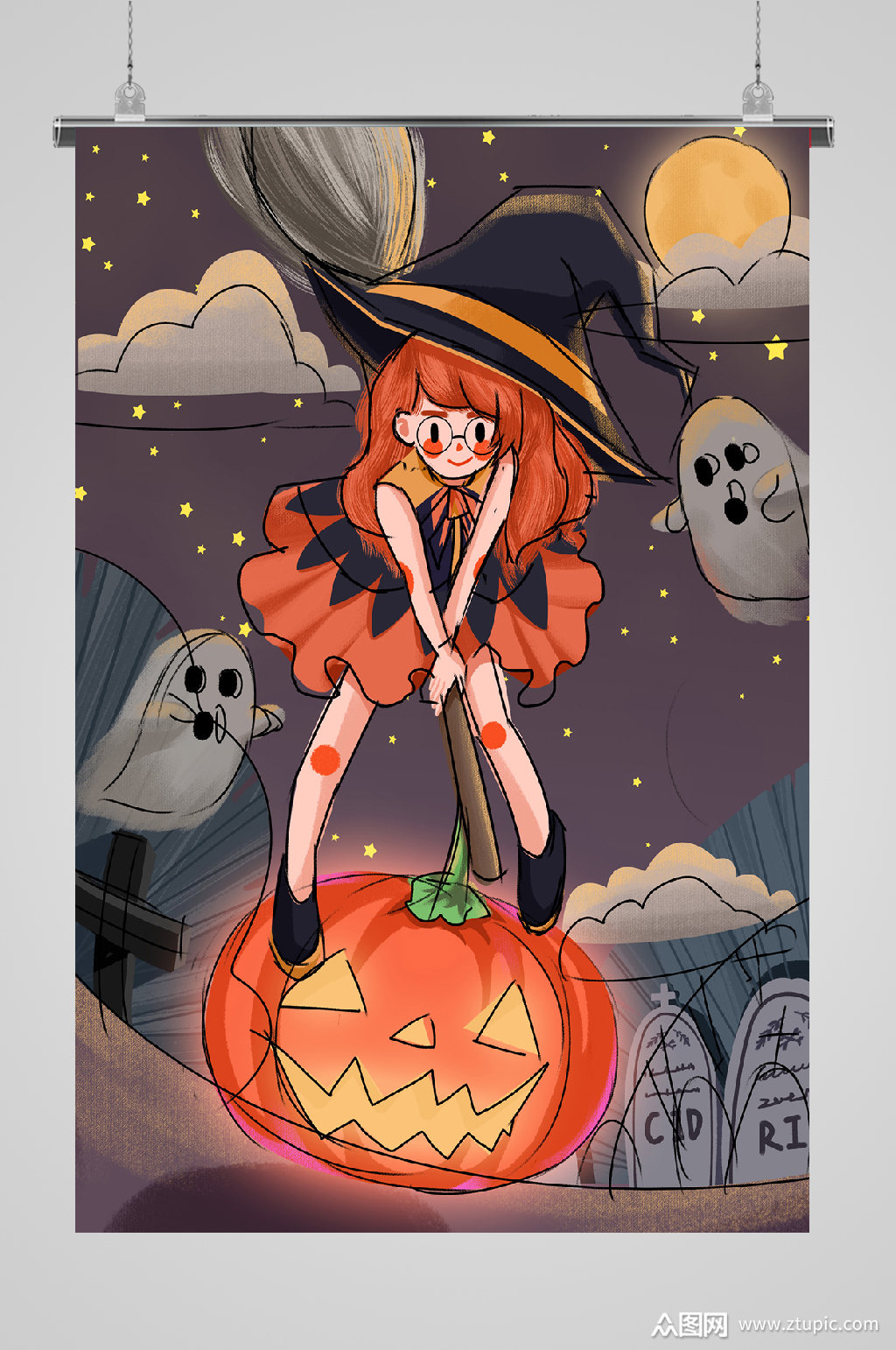 万圣节宣传插画迪克素材