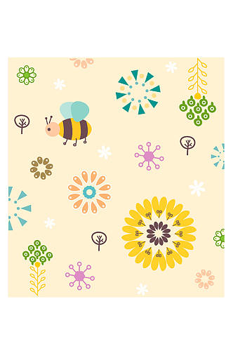 个性可爱黄色小蜜蜂装饰图案