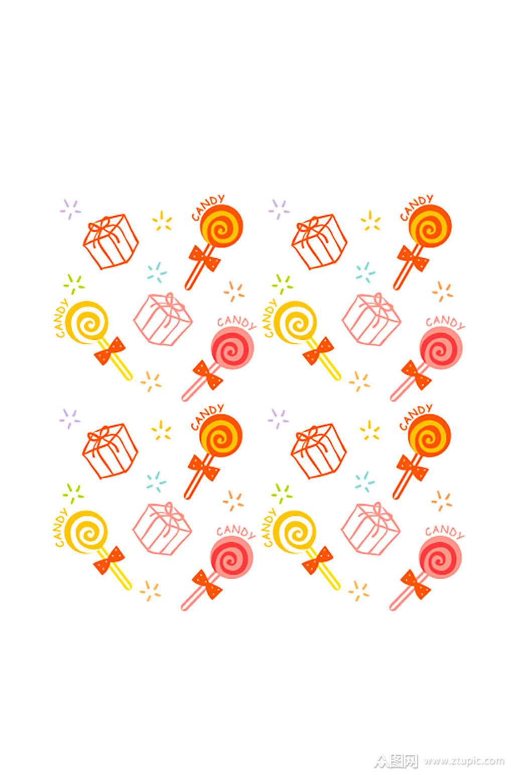 个性可爱装饰棒棒糖图案花纹