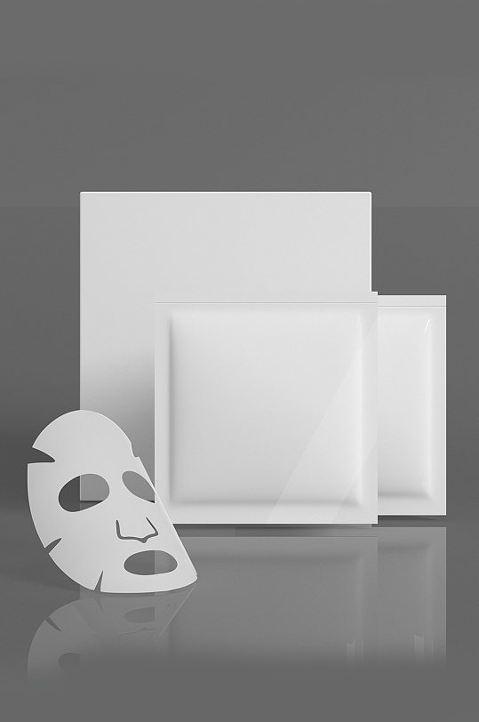 面膜展示纯白盒子样机宣传