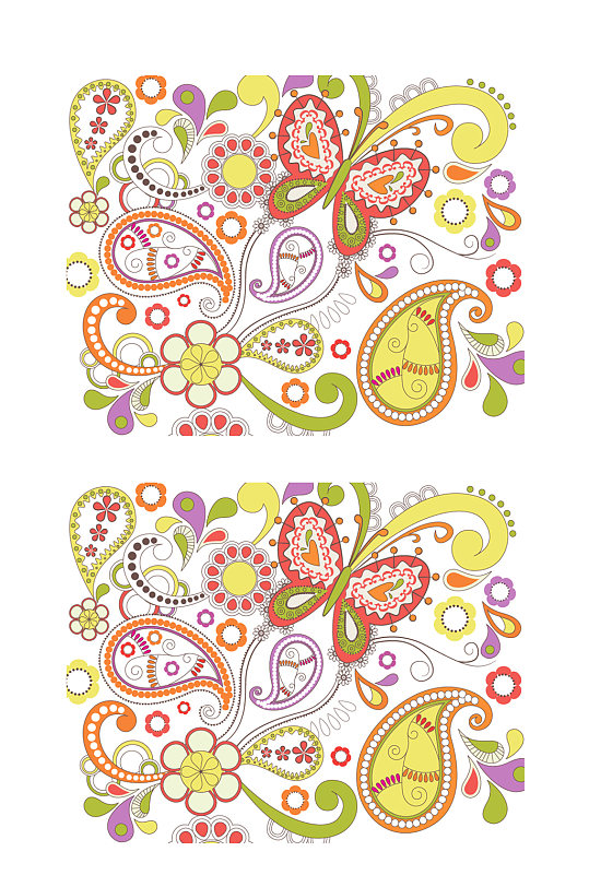 矢量装饰蝴蝶纹理图案