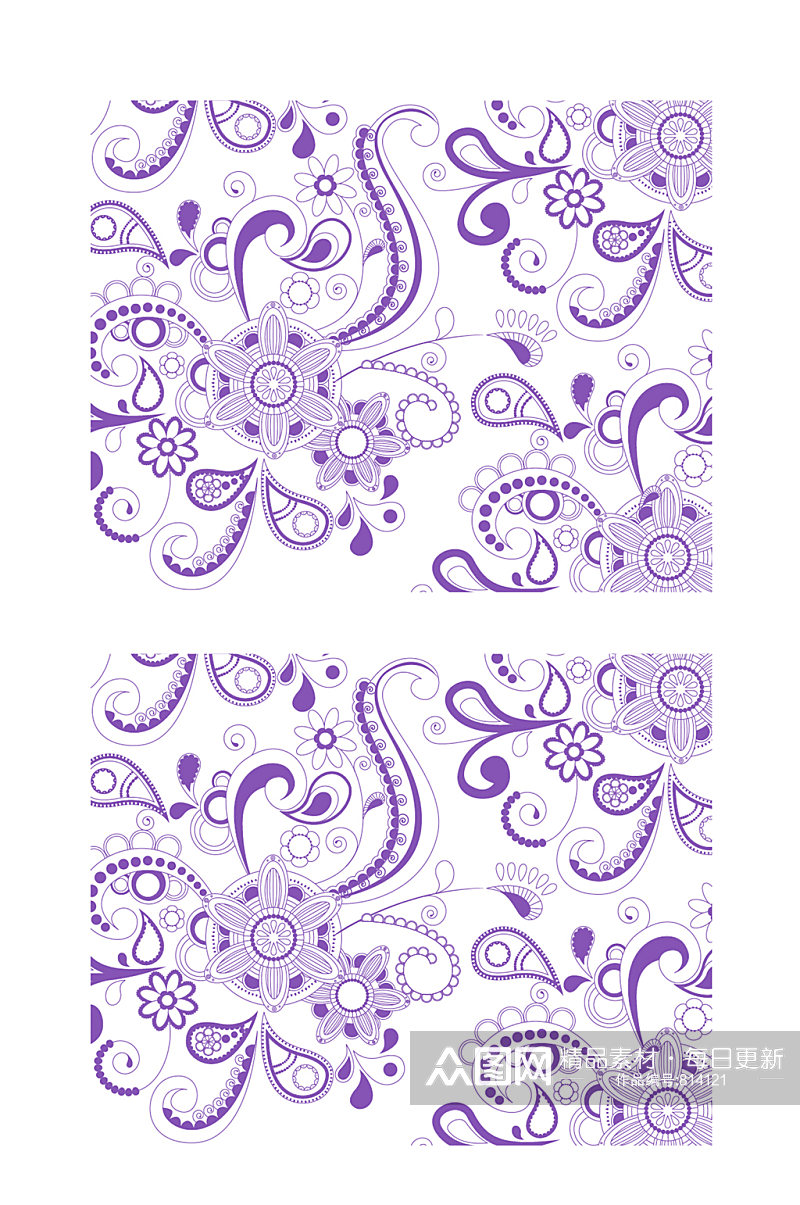 矢量装饰紫色花色纹理图案素材