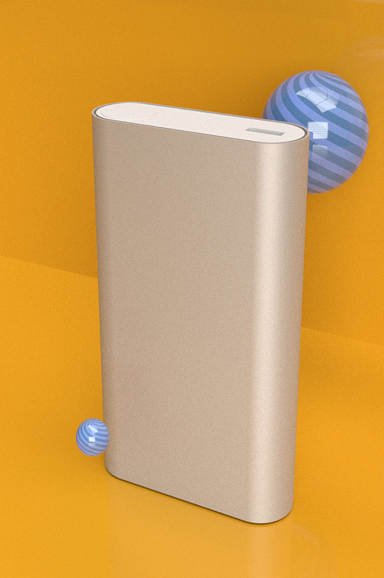 个性充电宝橙色背景样机设计