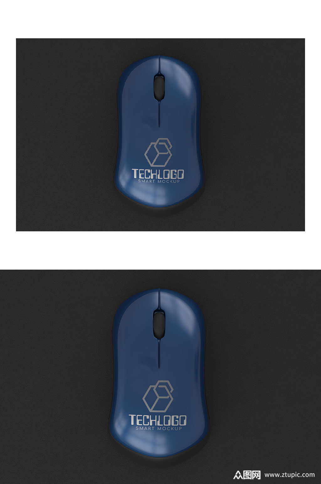 个性logo蓝色鼠标展示样机