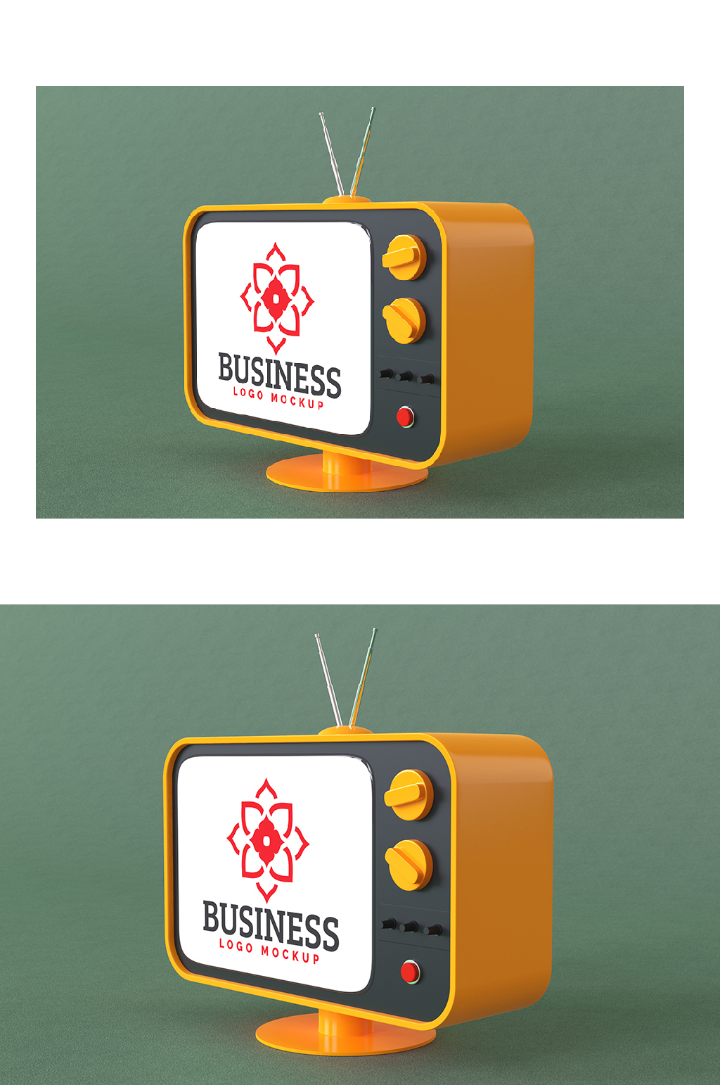 个性LOGO橙色电视展示样机素材