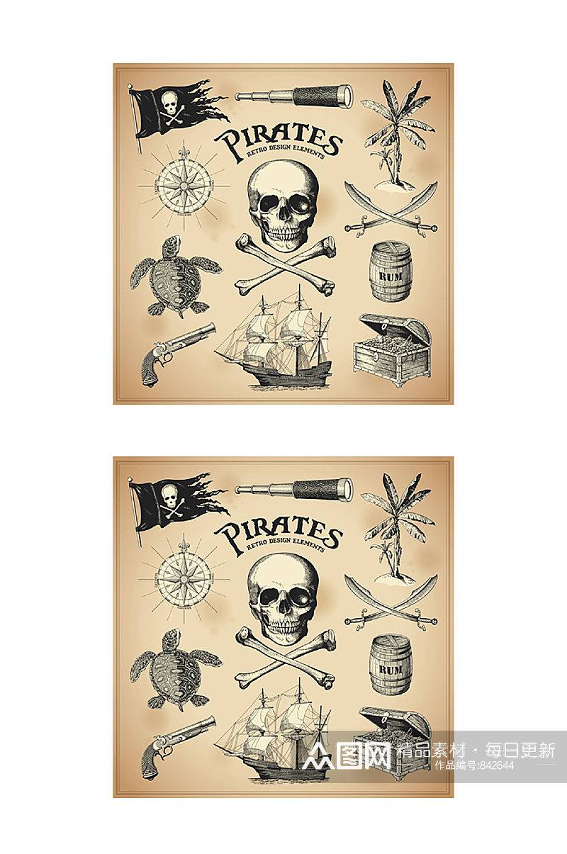 海盗船元素藏宝图样机宣传素材