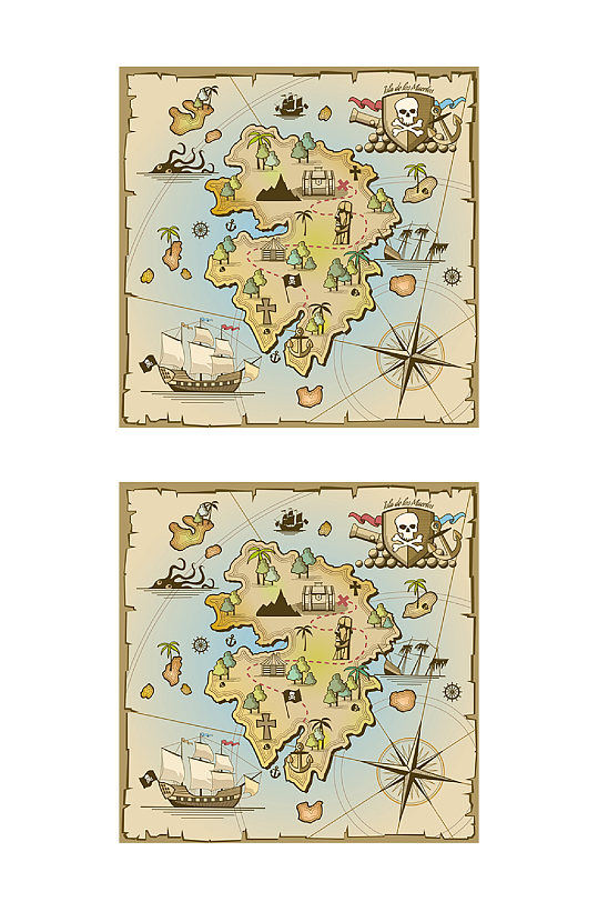 古代地图藏宝图元素宣传