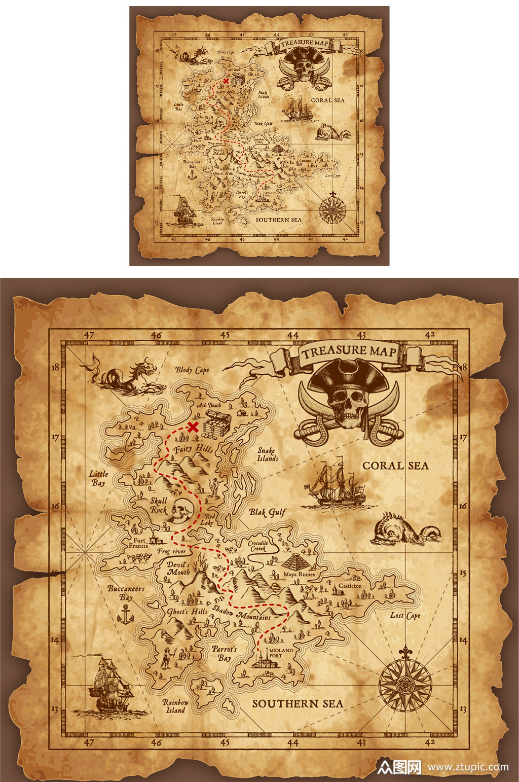 古朴游戏藏宝图样机宣传