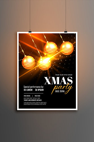 圣诞节装饰球宣传海报
