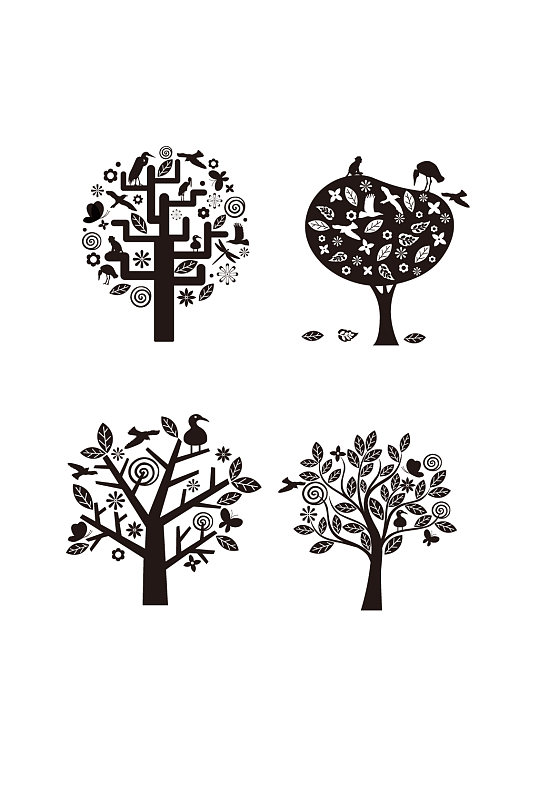 矢量装饰纹理树木图案
